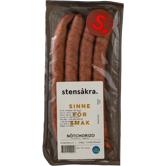 Nötchorizo 92% Kötthalt 320g Stensåkra