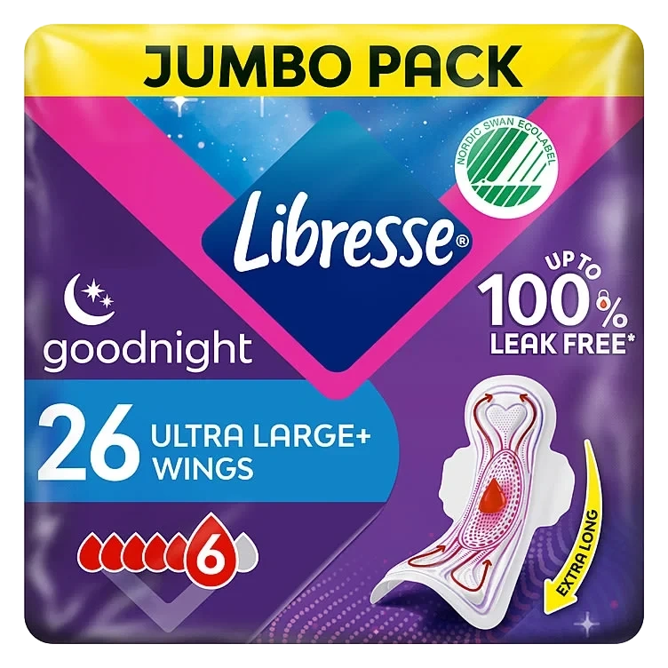 Libresse Goodnight Ultra Wing Bind 26stk