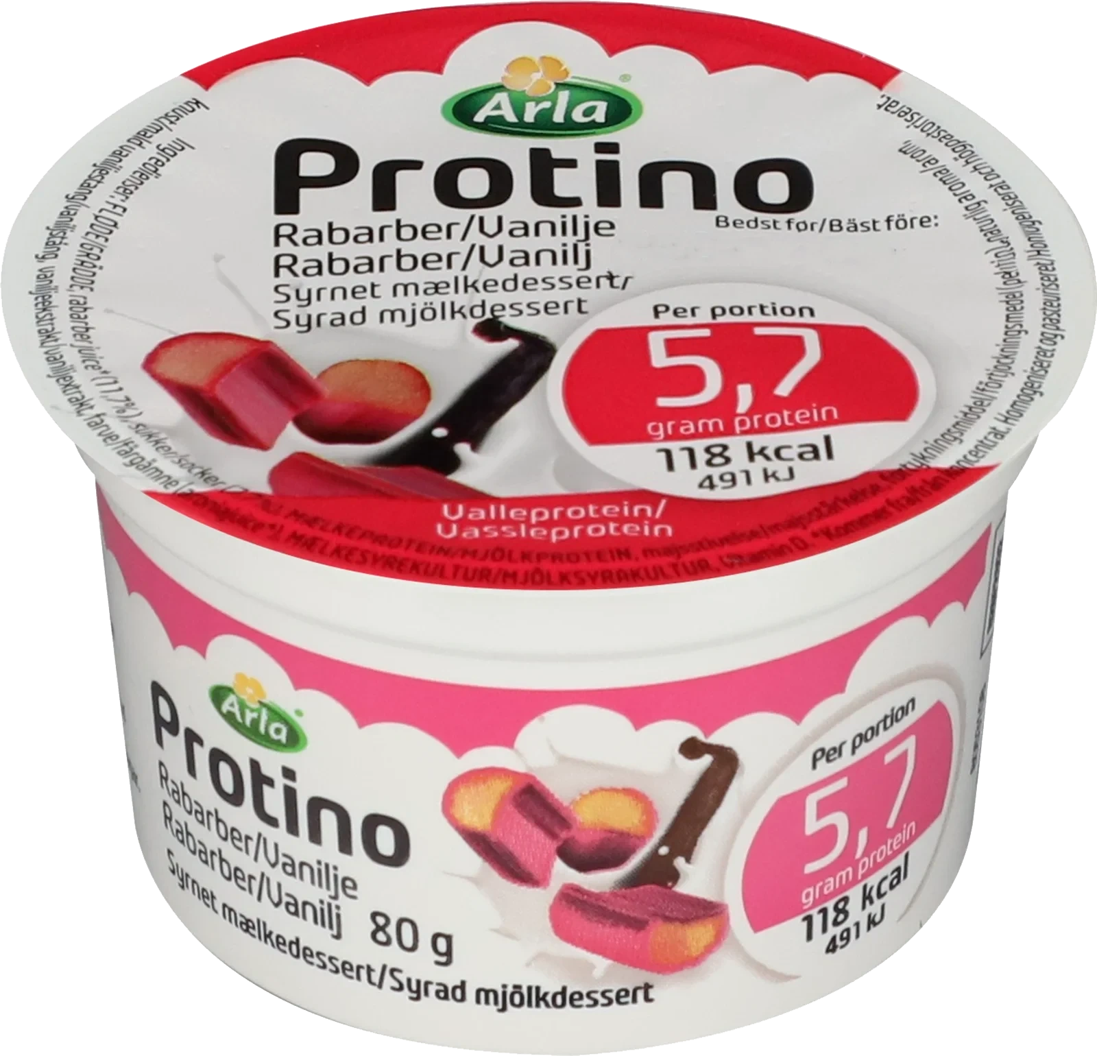 Protino rabarber / vanilj portion