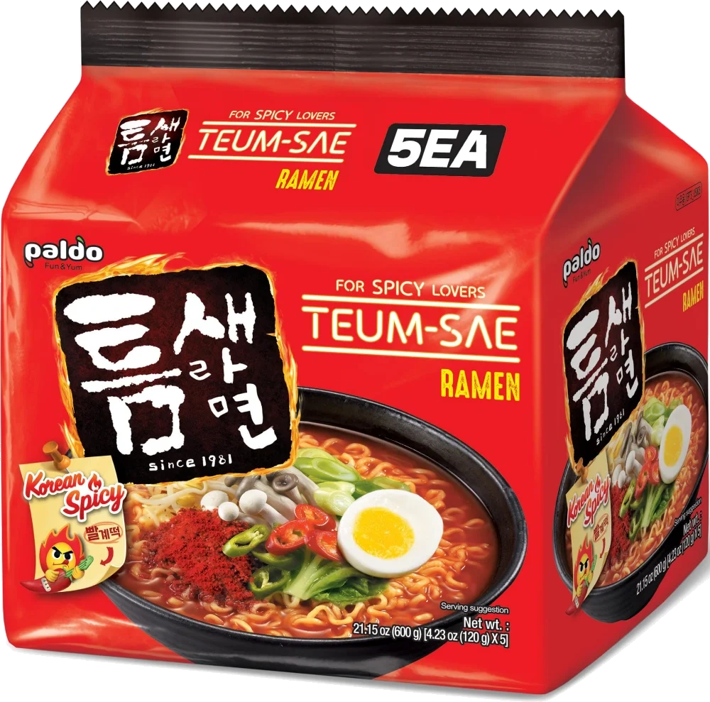 Paldo Teumsae Hot & Spicy 5-pack 120g