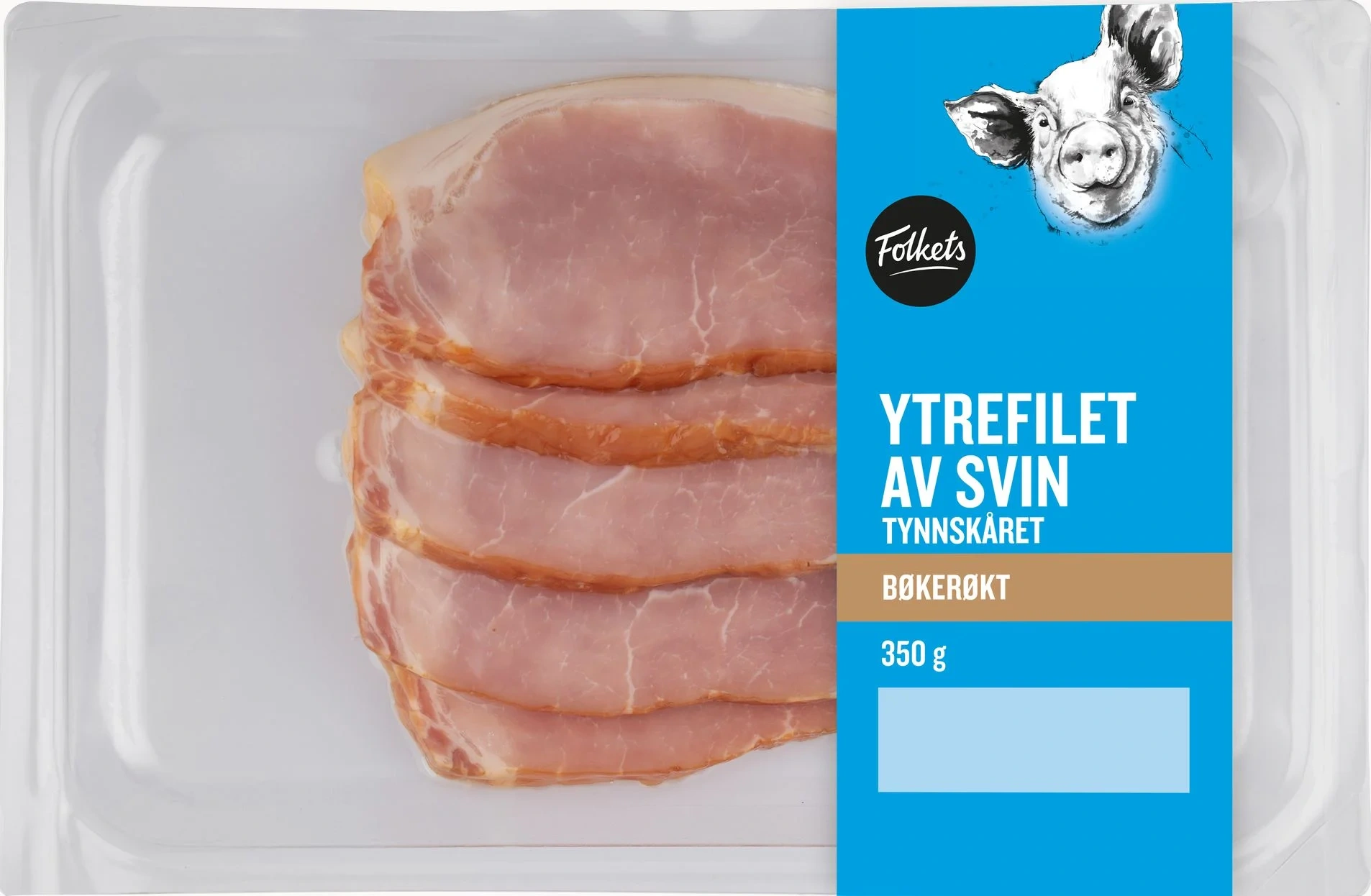 Svin Ytrefilet Tynnskåret Røkt 350g Folkets