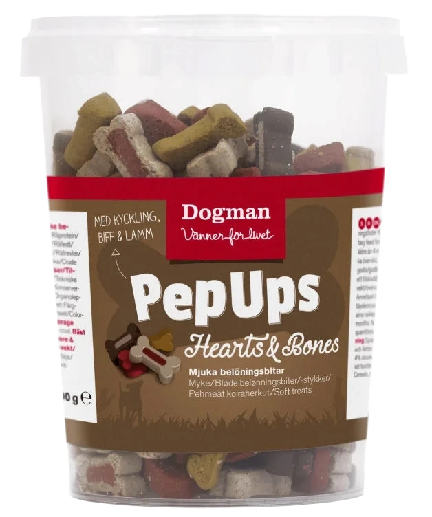 Pep Ups Hearts Bones Mix 300g Dogman