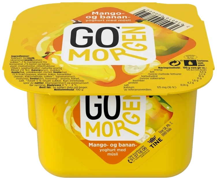 Go morgen yoghurt mango/banan  190g