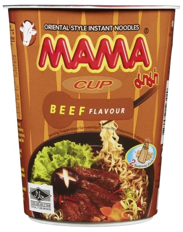 Mama Inst Noodles Cup Beef Flavour 70gr