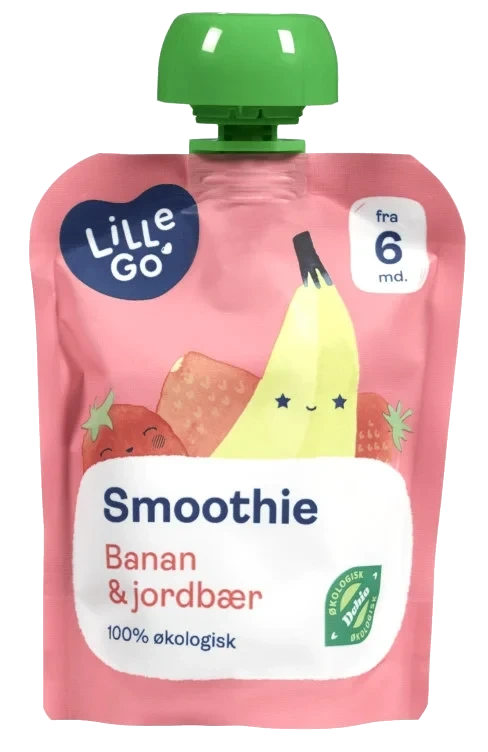 Smoothie Banan/jordbær 90g Lillego