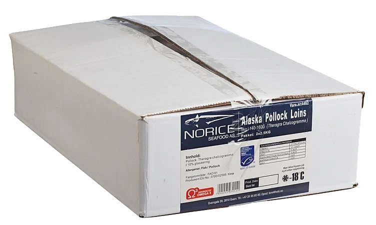 Alaska pollock 140-160g 10% glasering   5kg