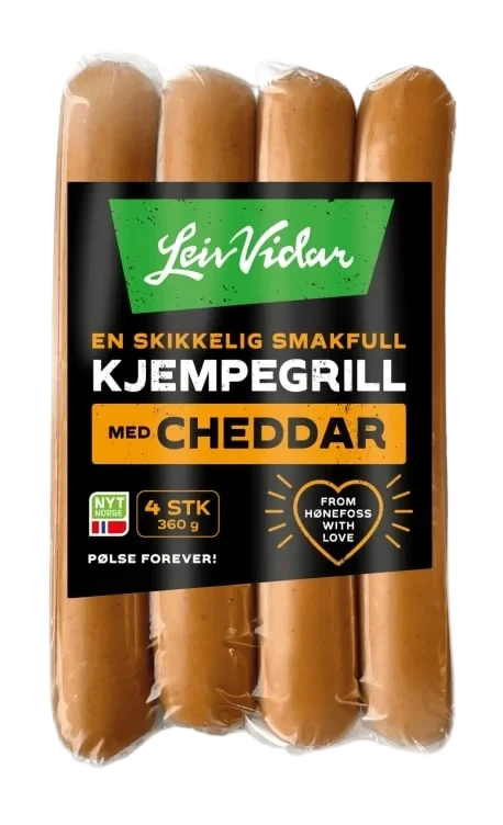 Kjempegrill Cheddar 360g Leiv Vidar