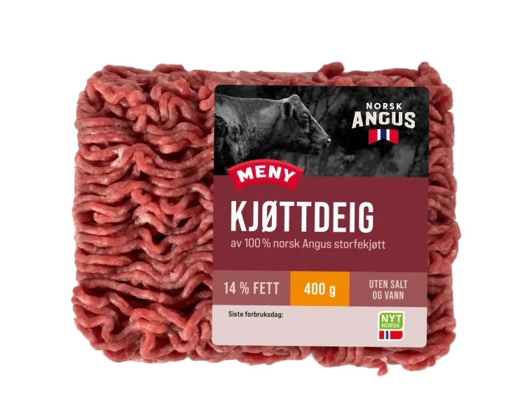 Kjøttdeig Angus 14% 400g Meny