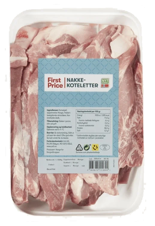 Nakkekoteletter Svin Ca1,3kg First Price