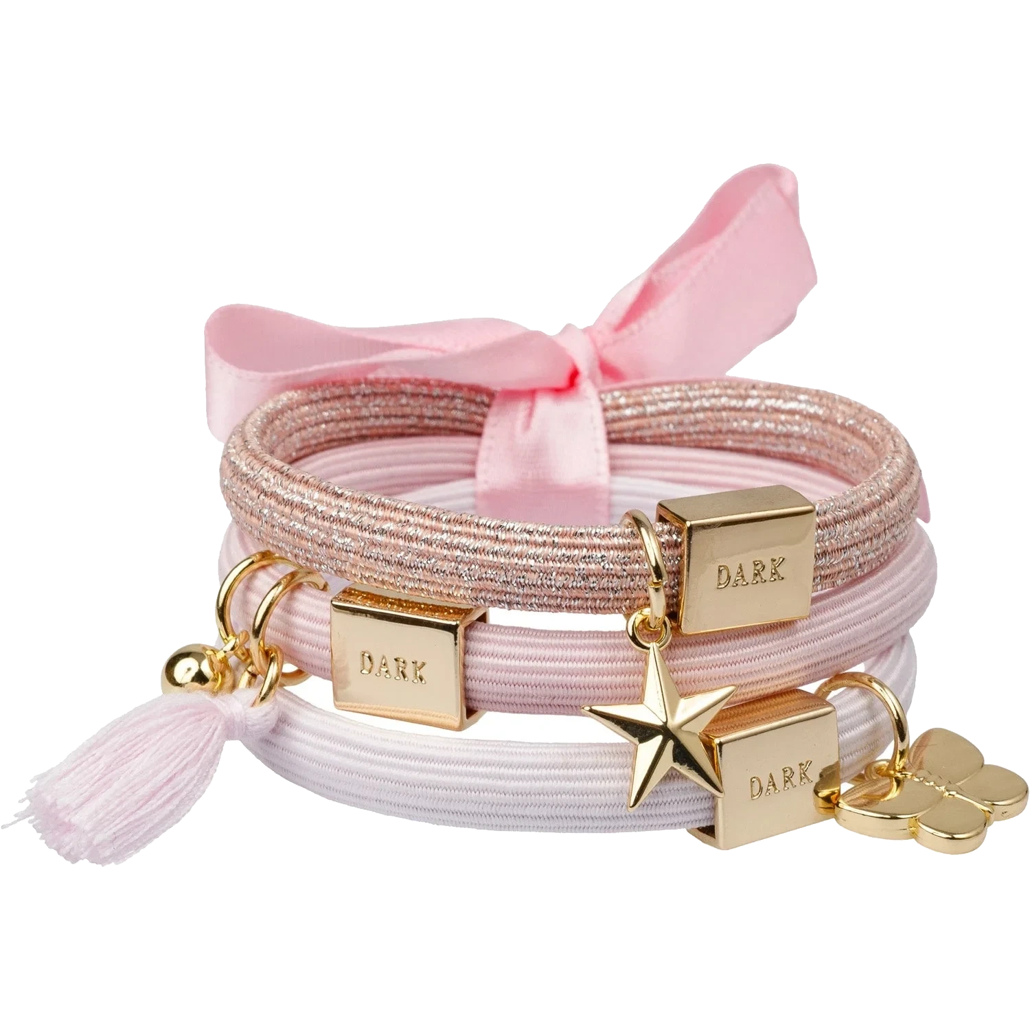 Dark Hair Ties Charm Combo