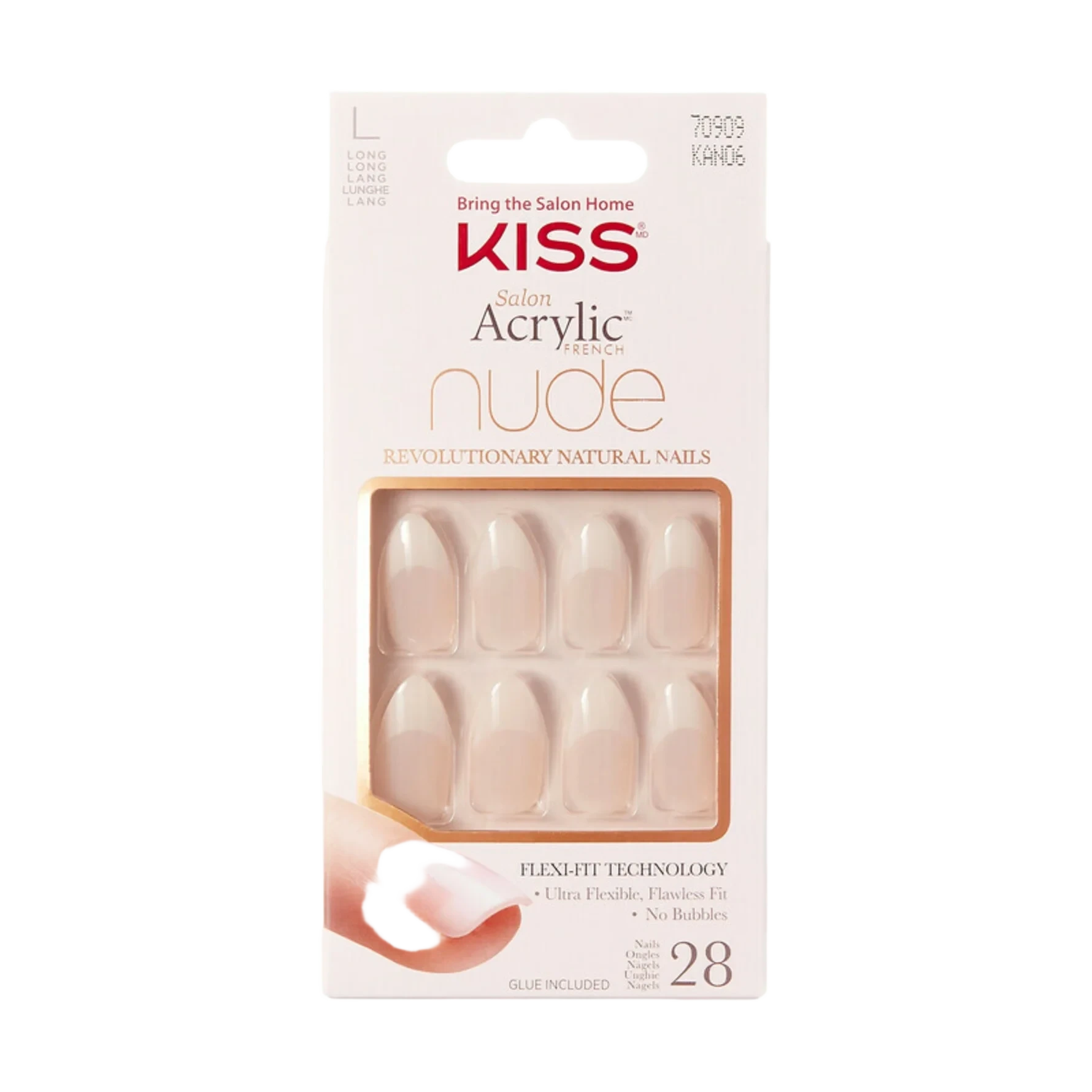 Kiss Acrylic Nude Artificial Nails Nude