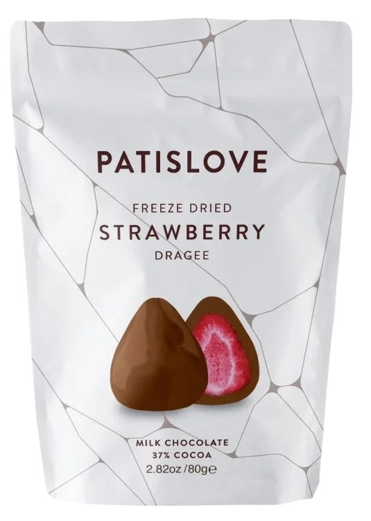 Jordbær Dragee m/Melkesjokolade Frysetørket 80g