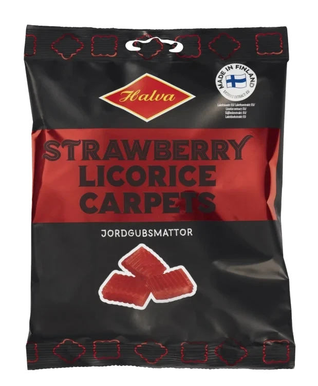 Licorice Carpets Strawberry 125g Halva