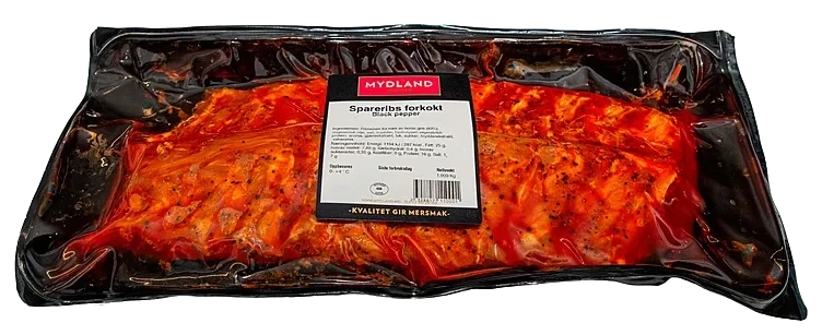 Spareribs forkokt black pepper   kg
