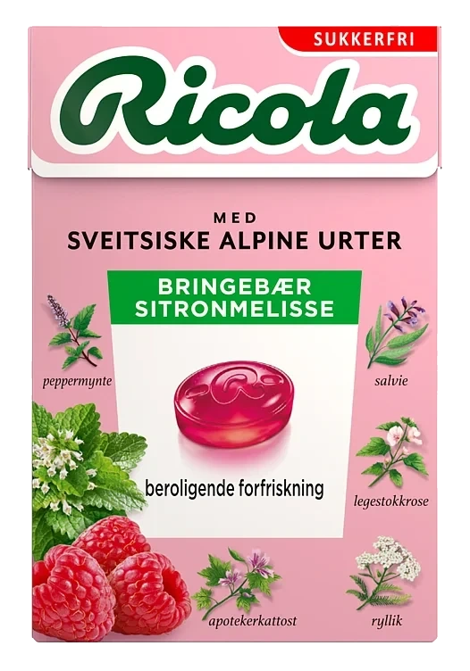 Ricola Bringebær Sitronmelisse Sf 50g
