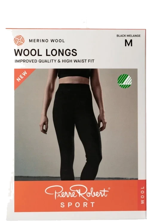Wool Longs Sport Black Melange M Pierre-Robert
