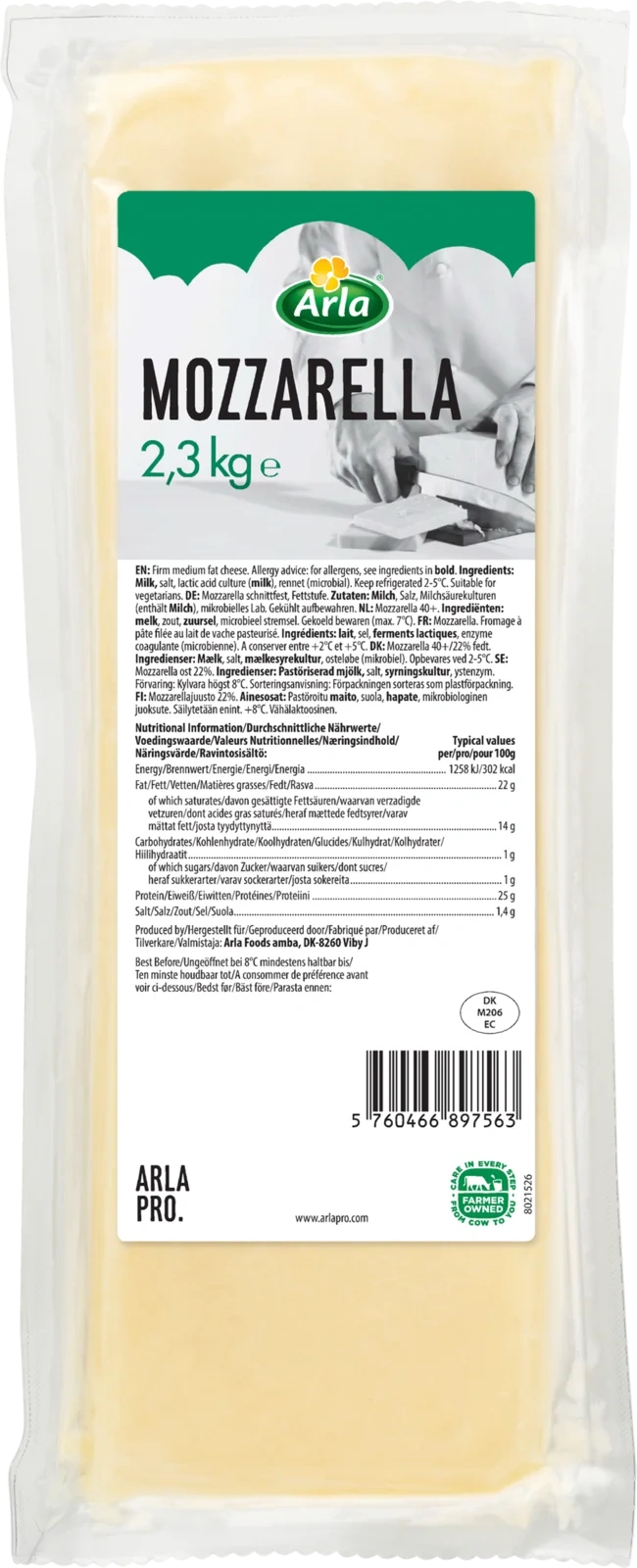 Mozzarella, arla, hel   2,3kg