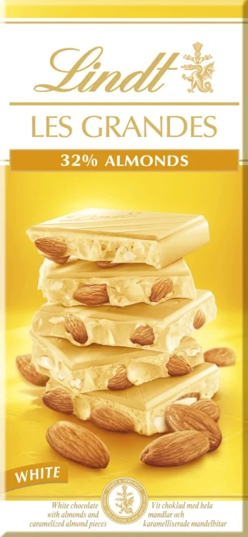 Lindt Les Grandes White Almond 150g