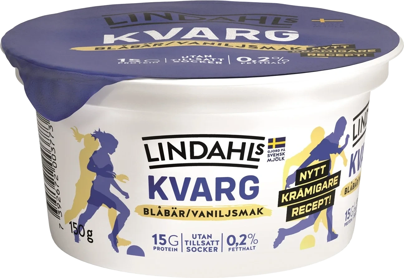 Lindahls Kvarg Vanilje & Blåbær 150 g