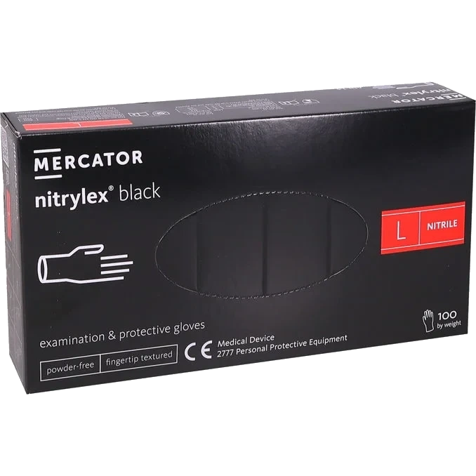 Nitrilhandskar Svart Stl. L 100-pack