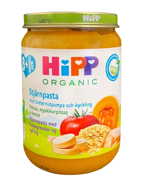 Pasta m/Kylling 8mnd 190g Hipp