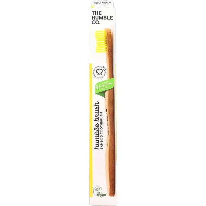 Tandborste Bambu Medium Gul