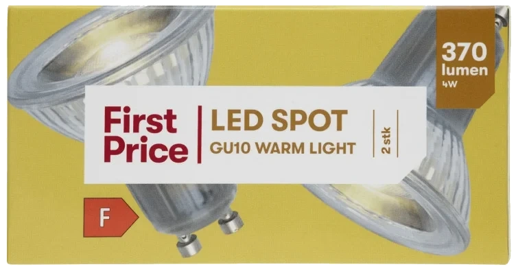 Lyspære Led Spot Gu10 4w 2stk First Price