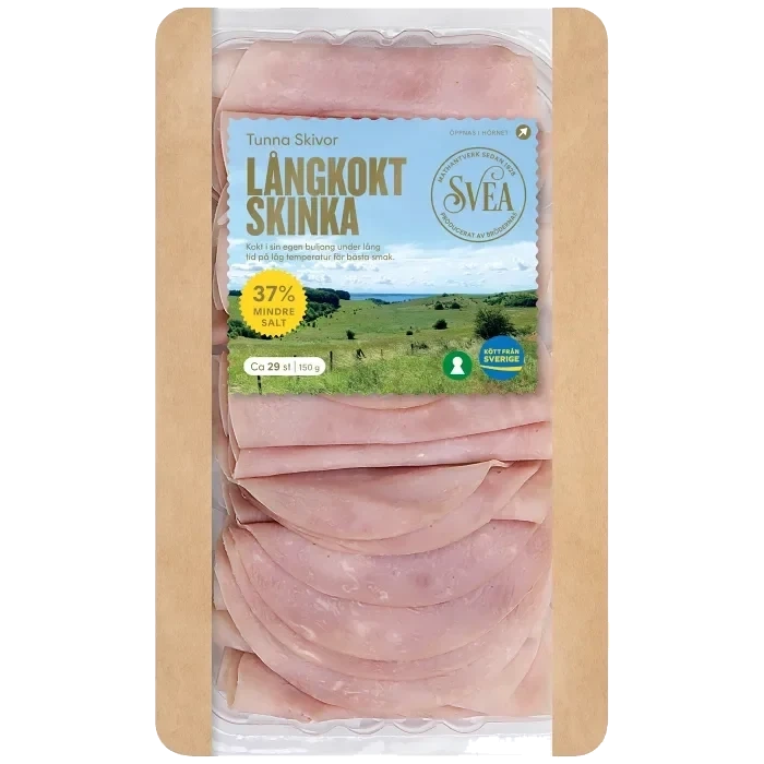 Skinka Långkokt Tunna skivor 150g Svea
