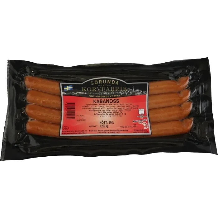 Kabanoss 83% Kötthalt 220g Sorunda Korvfabrik