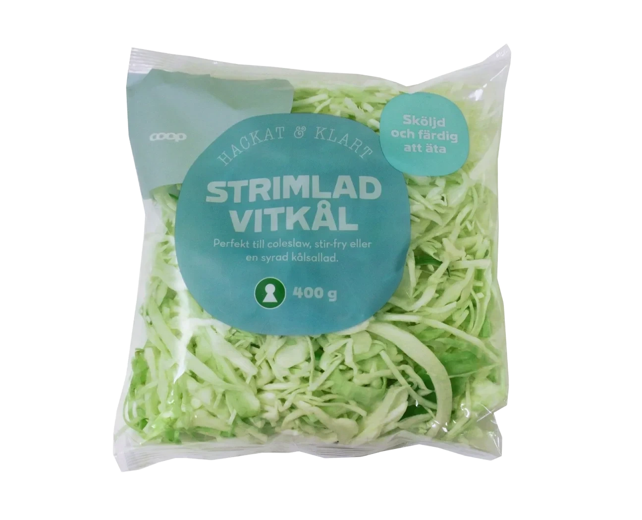 Vitkål strimlad