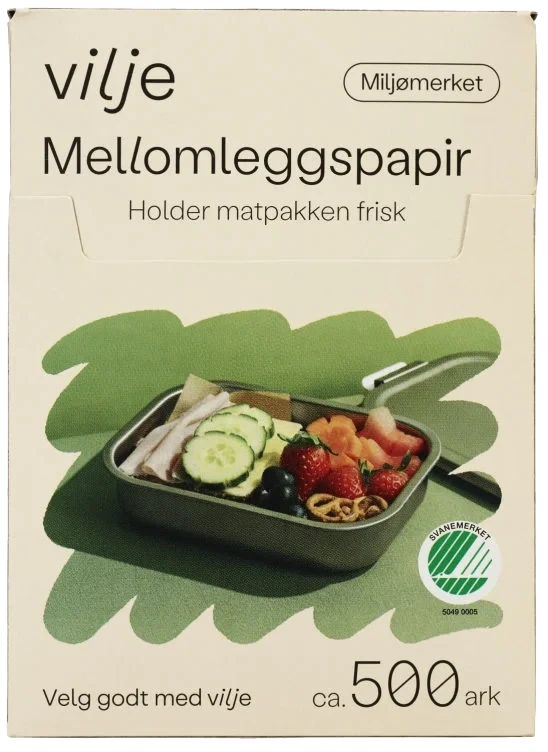 Mellomleggspapir 500ark Vilje