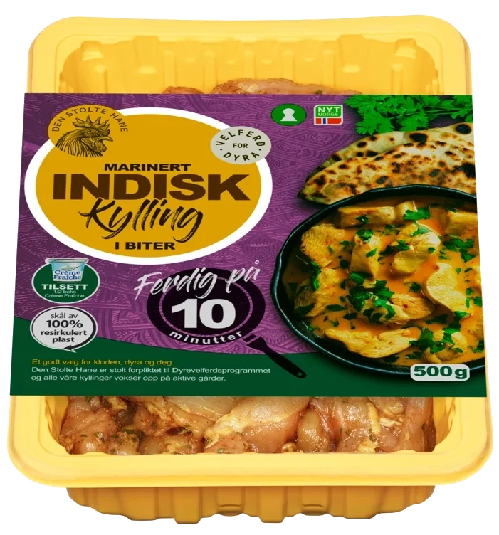 Kylling Lårkjøtt Strimlet Indisk 500g