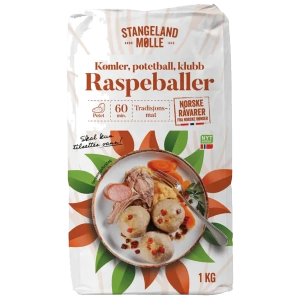 Raspeballer (komle) Mel 1kg Stangeland