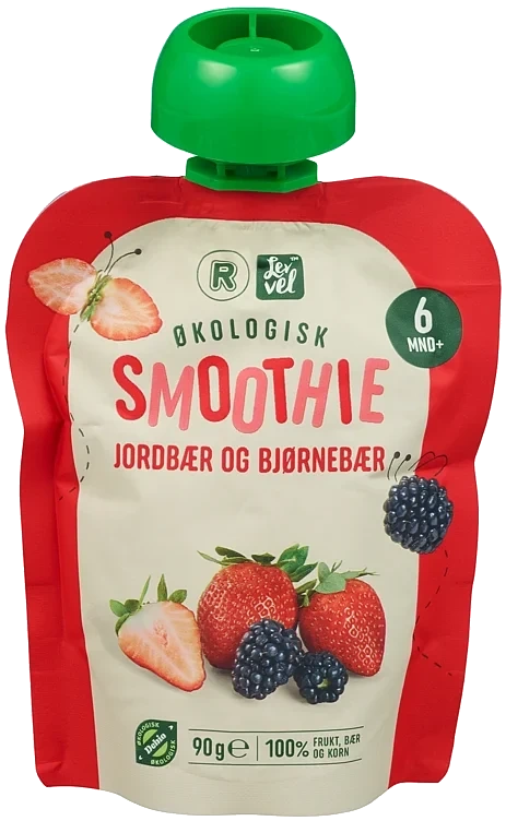 Smoothie jordbær og bjørnebær økol.   90g