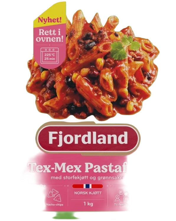 Fjordland Tex-mex Pastaform med Kjøttdeig og Grønnsaker 1000g