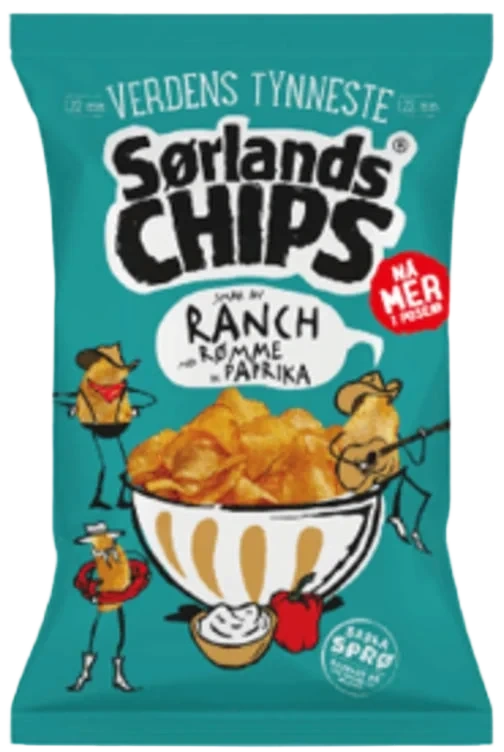 Sørlandschips Ranch m/Rømme&Paprika 275g