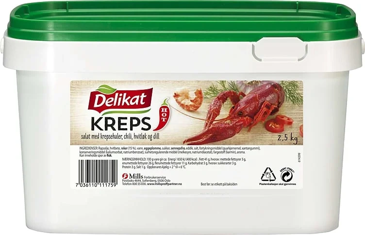 Krepsehaler m/chili   2,5kg