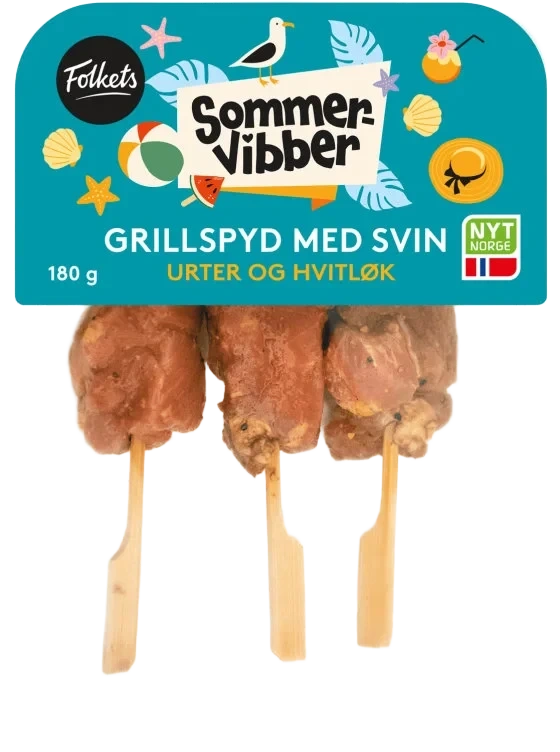 Grillspyd m/Urter&Hvitløk 180g Folkets