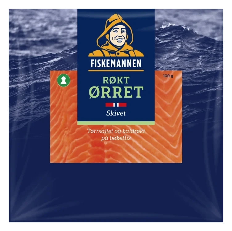 Ørret Røkt skivet 100g Fiskemannen