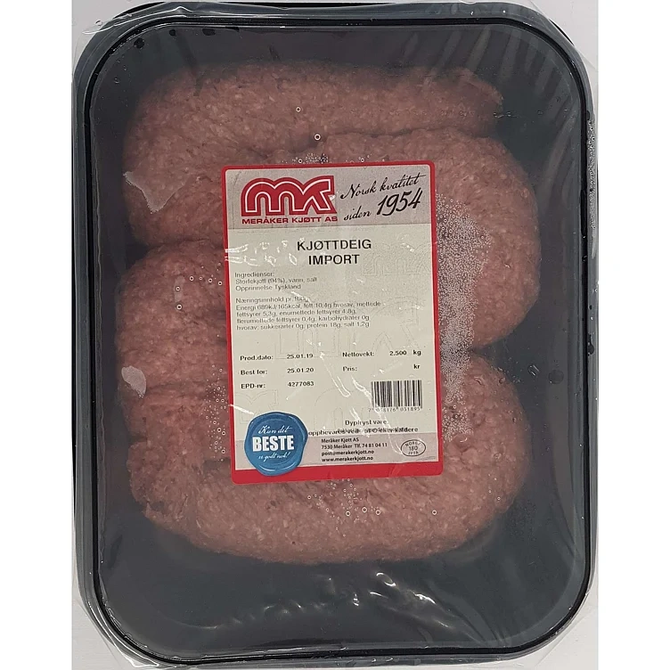 Kjøttdeig rå import     2,5kg