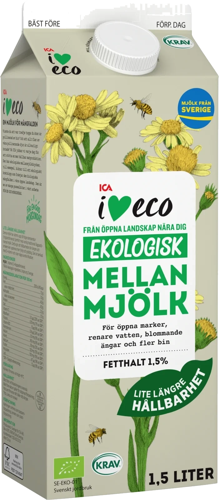 Ekologisk Mellanmjölk 1.5% ESL