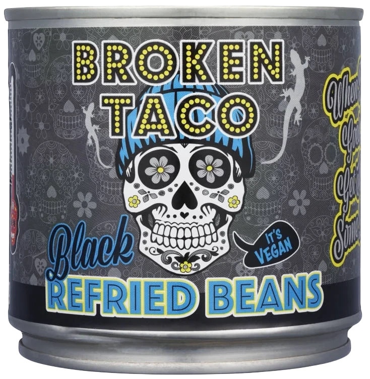 Refried Beans Black 400g Broken Taco