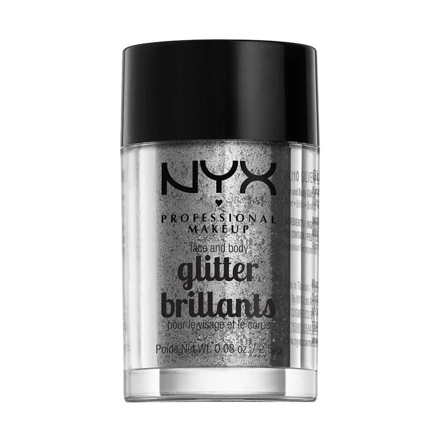 NYX PROFESSIONAL MAKEUP Face & Body Glitter Brillants 10 Silver