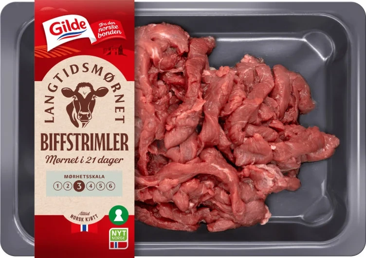 Storfe Biffstrimler L.Mør 375g Pk