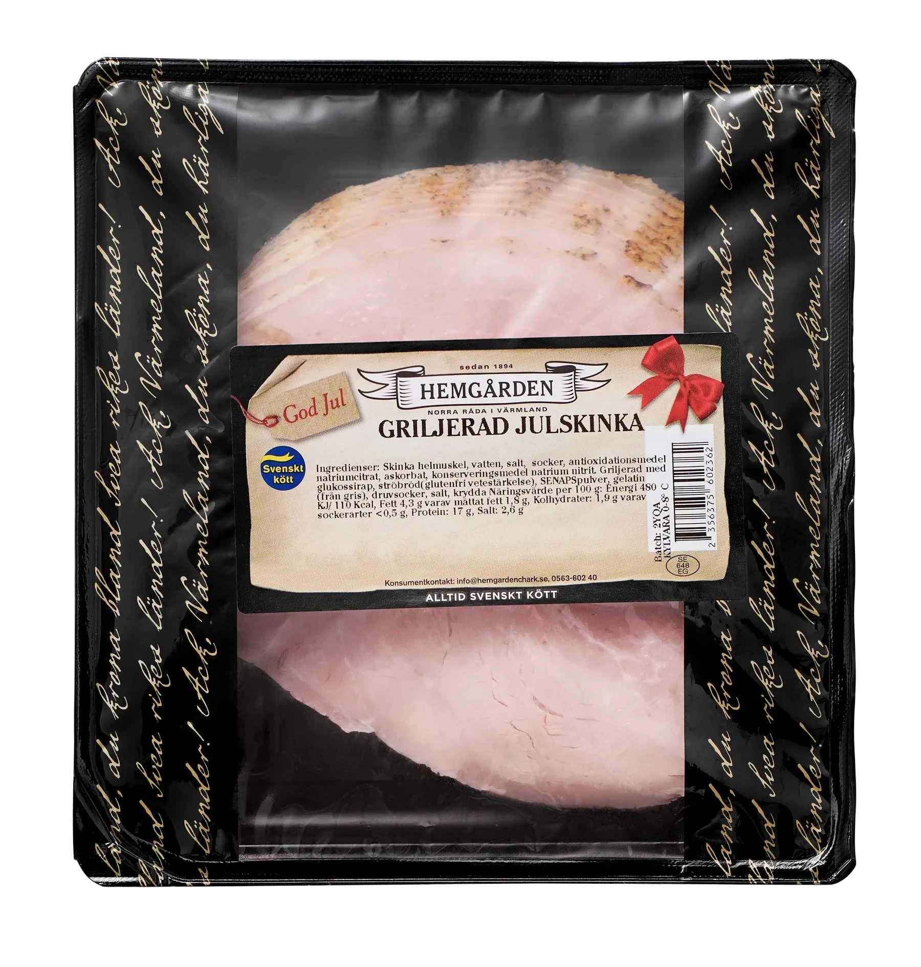 Griljerad julskinka skivad tråg