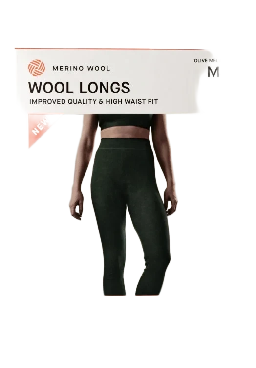 Wool Longs Sport Olive Melange Xl Pierre-Robert