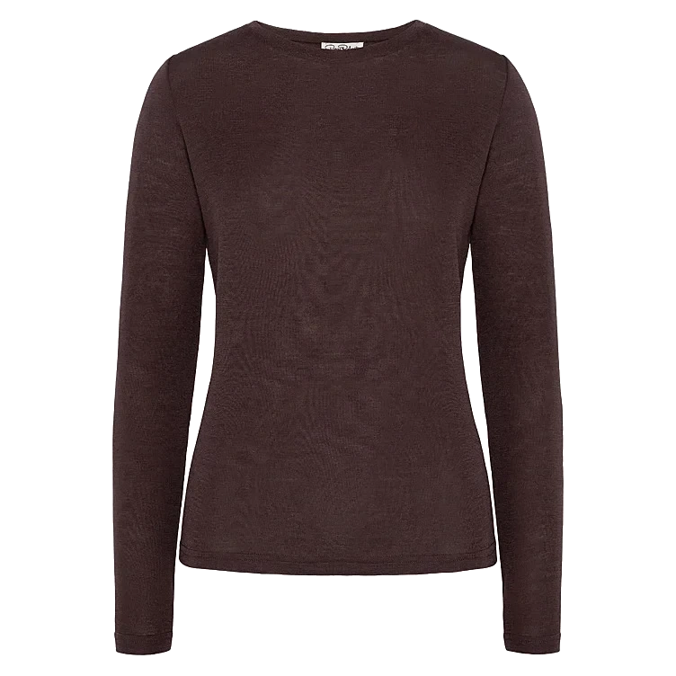 Wool Long Sleeve Dark Brown L Pierre Robert