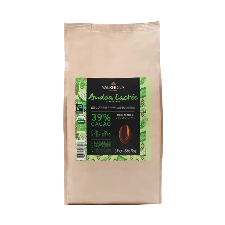 Melkesjokolade 39% Fair Trade 9kg Valrhona