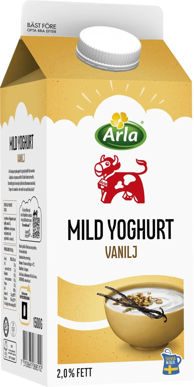 Mild yoghurt vanilj 2%