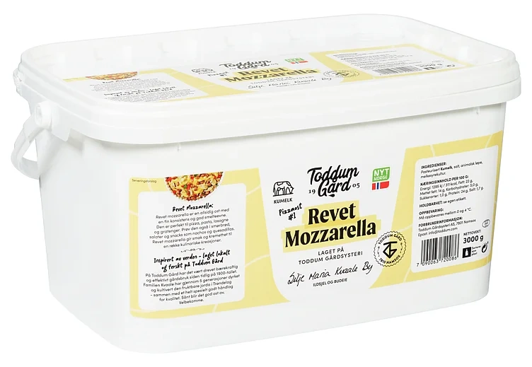 Norsk mozzarella kubetti revet fersk  3kg